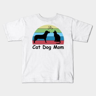Funny Dog and Cat Mom Gift Kids T-Shirt